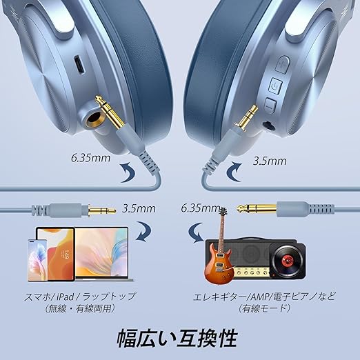 OneOdio A70 ワイヤレスヘッドホン 72時間再生 オーバーイヤー