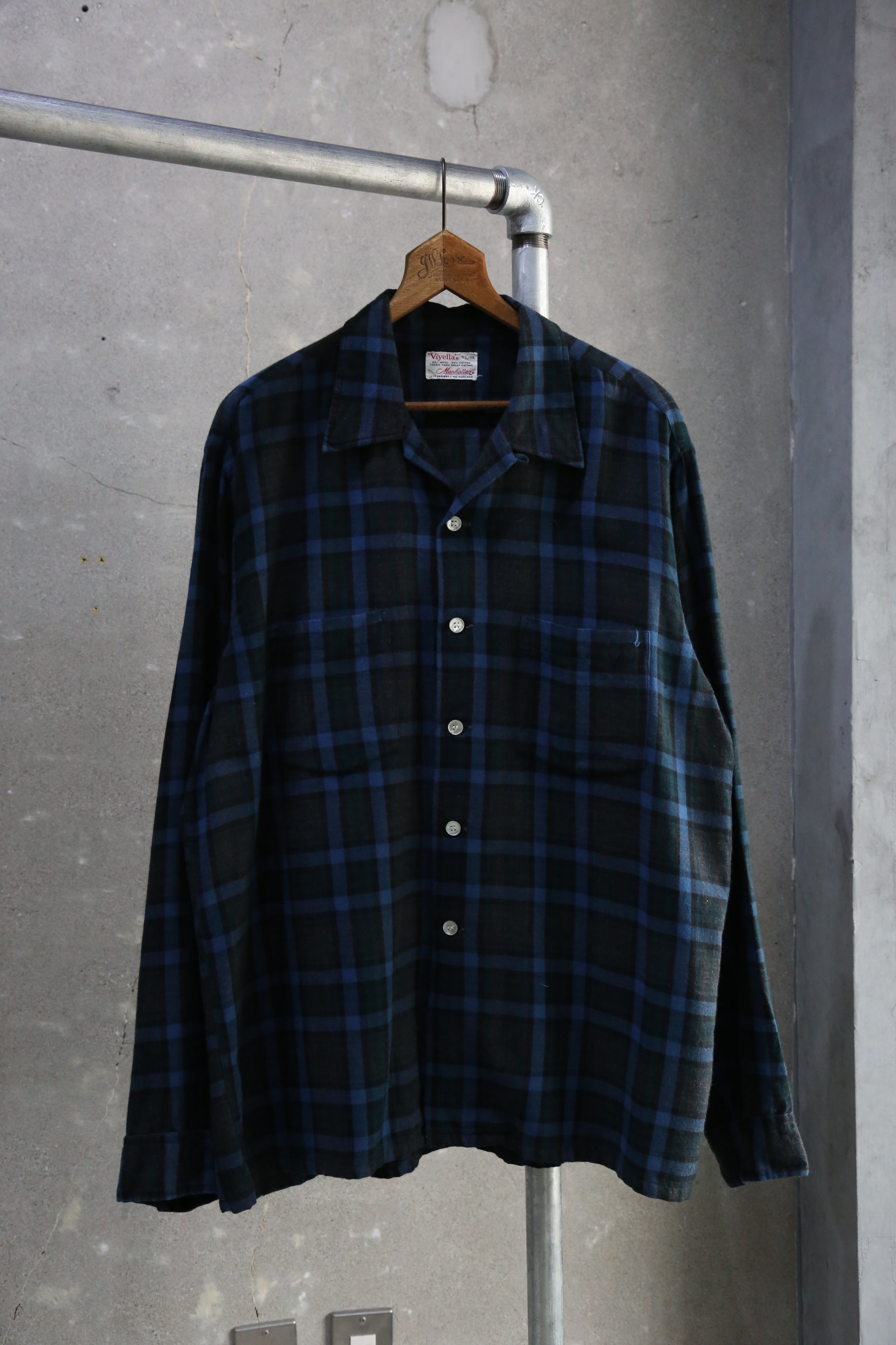 60s【Manhattan】Open Collar Shirt | the Holic vintage clothing