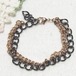 黒と金色のコンビカラーメタルチェーンのブレスレット　アクセサリー卸値以下でセール　K2118BR