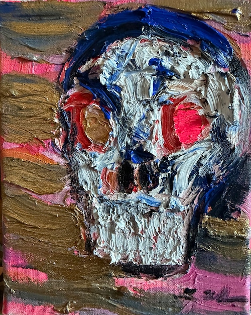 田中拓馬 油彩原画 0号「Rebirth Skull―再生の髑髏」2026年｜一点もの・真作証明書付