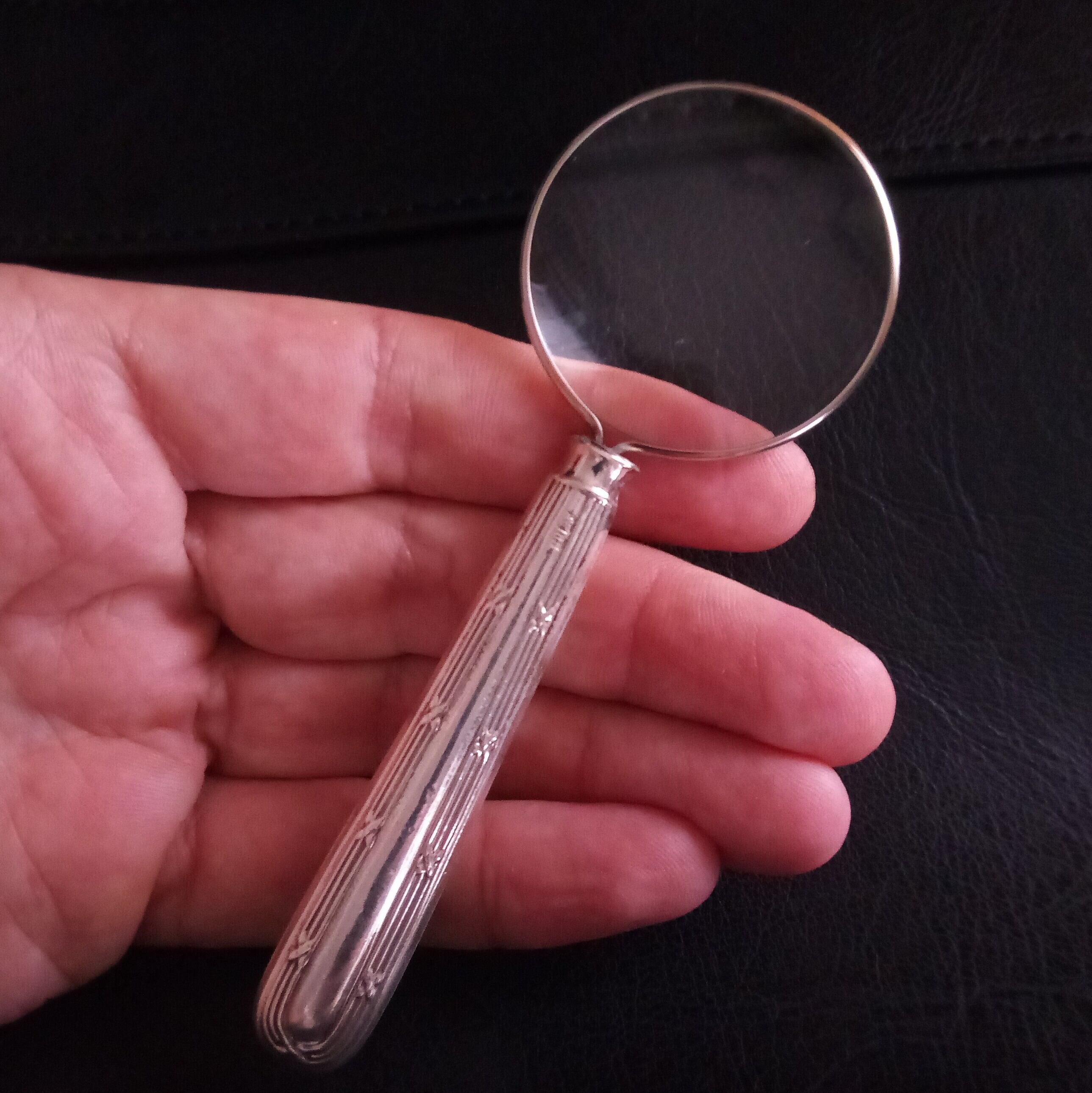 お値下げ　イギリス　純銀ハンドル　ルーペ Sterling Silver Handle Loupe UK 1919 | Antico