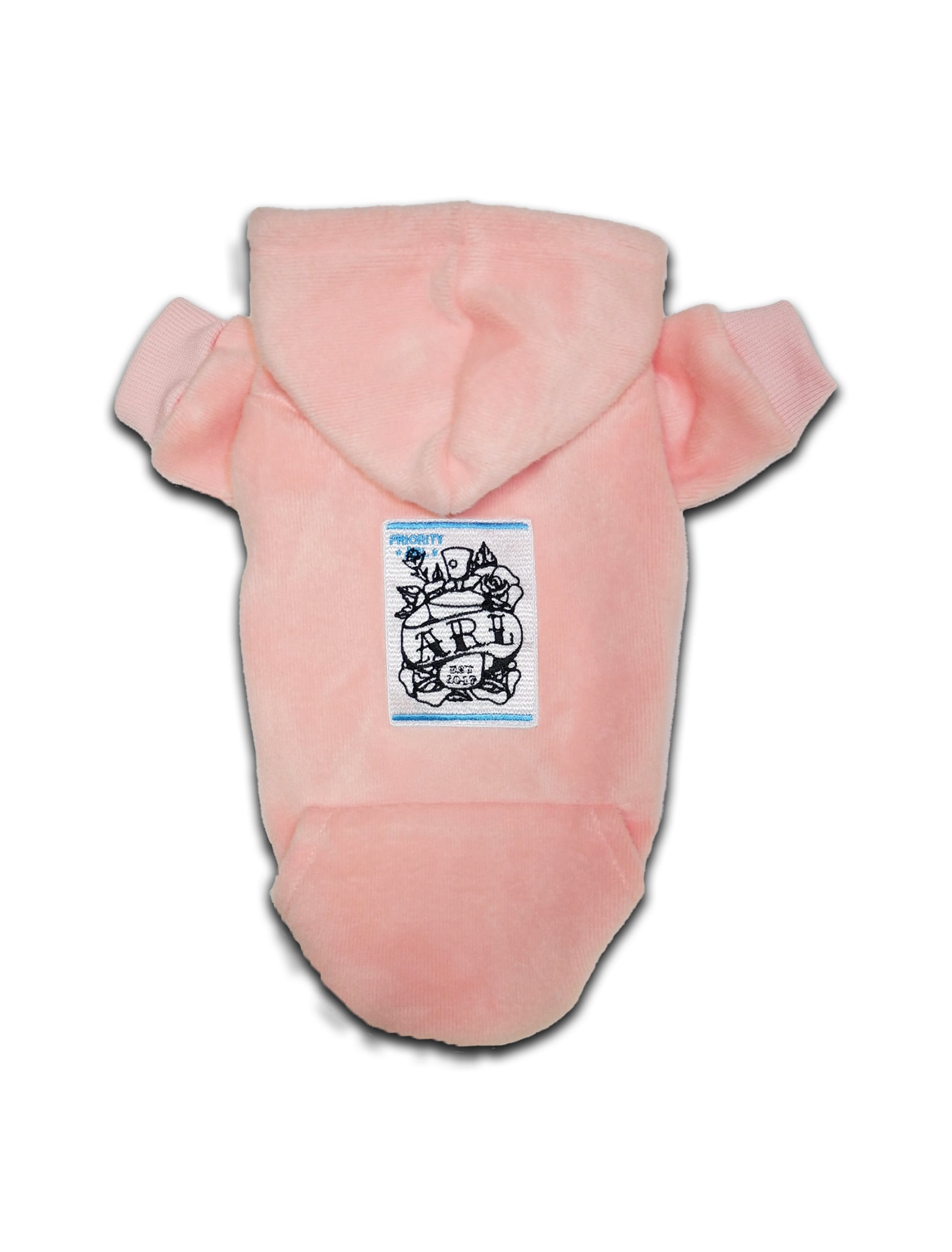 LOGO SPRAY ROSE PATCH PET HOODIE pink