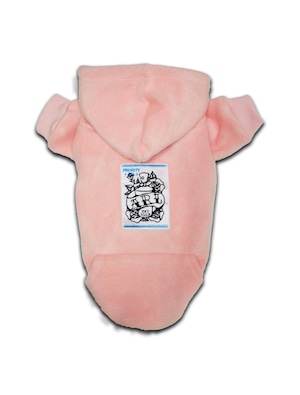 LOGO SPRAY ROSE PATCH PET HOODIE pink