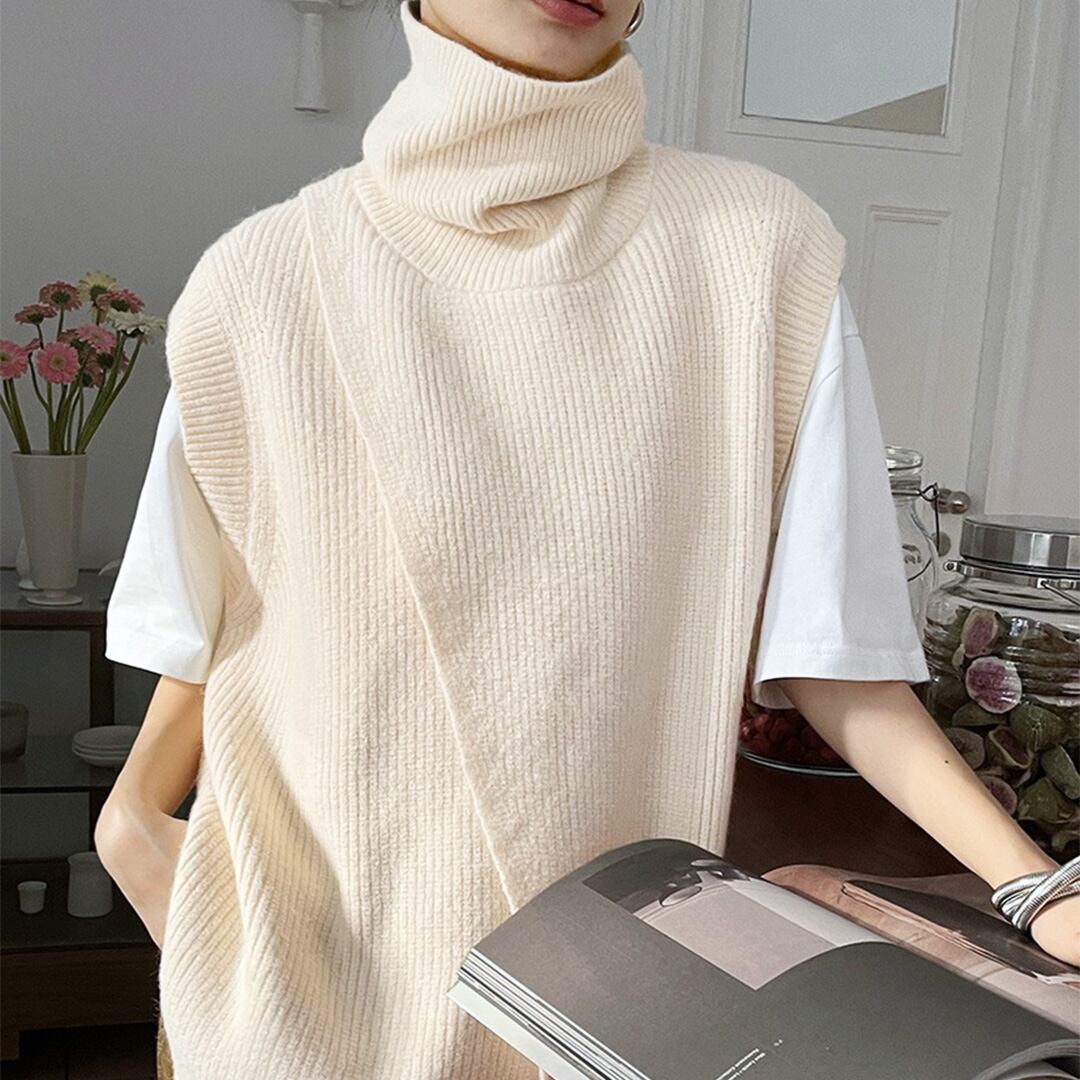 タートルスリットニットベスト K0403