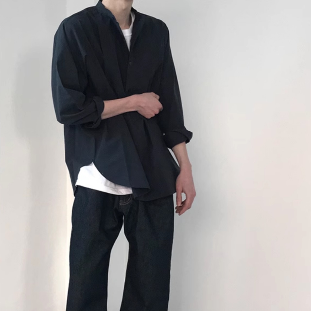 ノーカラールーズモダンシャツ　0794