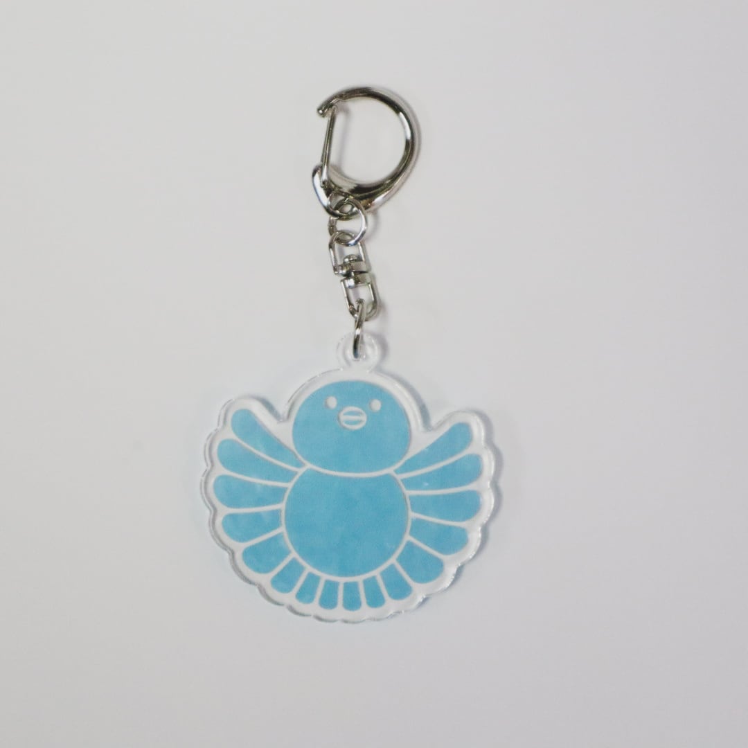 すずめちゃんアクリルキーホルダー（限定：ブルー/ピンク） | ちゅん