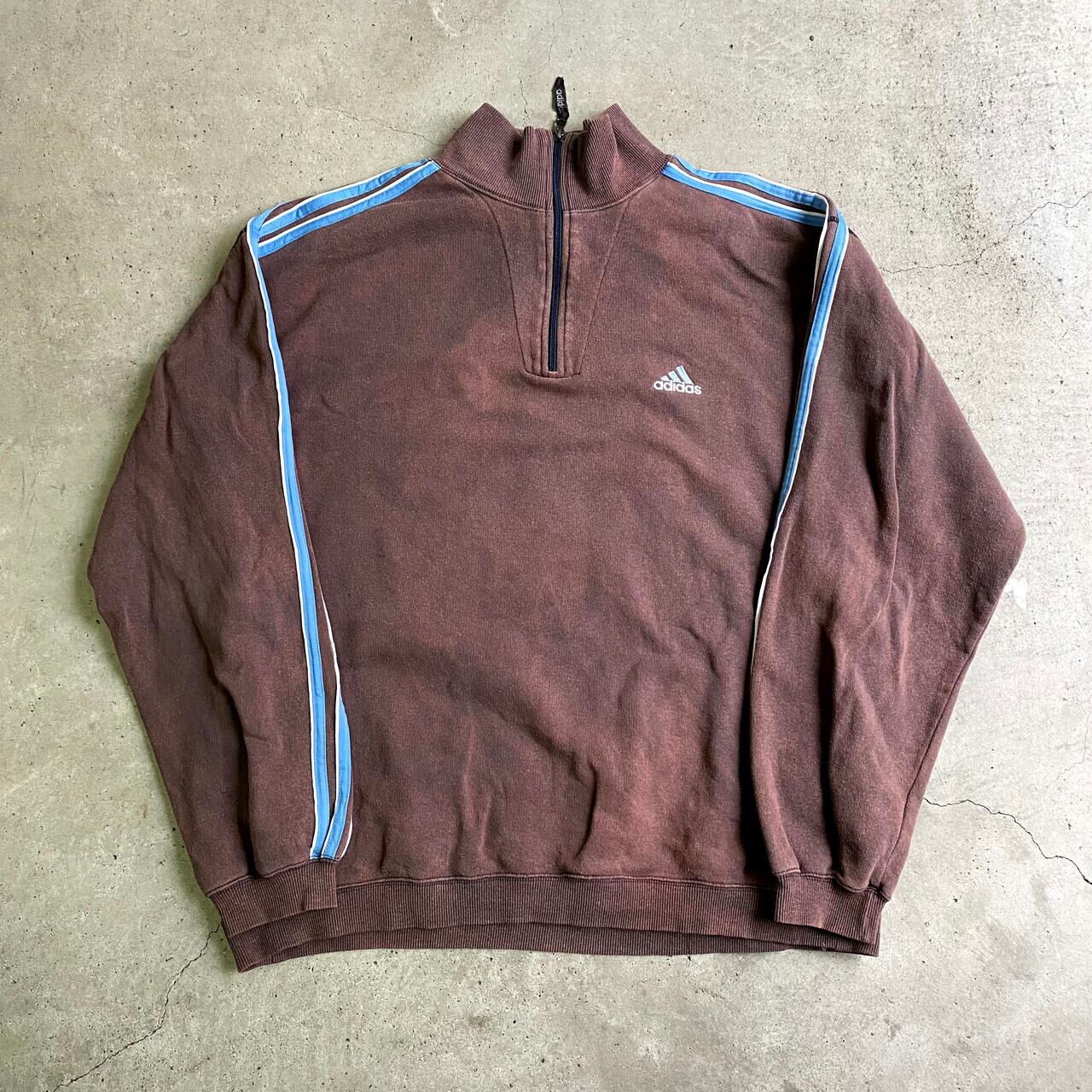 【激レア1点物】adidasビッグロゴ サイドZIPスウェット×ブリーチ3XL