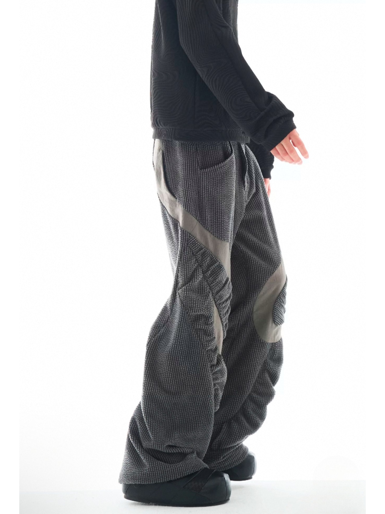 54A0 Tail Fin Patchwork Trousers