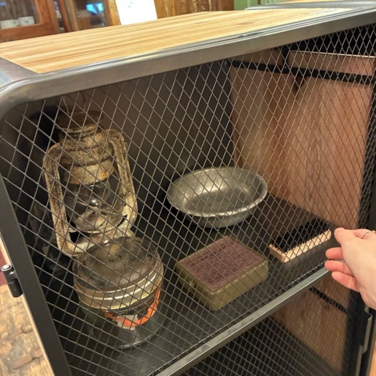 Wood＆Iron Mesh Cabinet L　ウッド＆アイアンメッシュキャビネット　L　3段　ミリタリー　収納家具　棚　リビング　寝室　ガレージ　インダストリアル