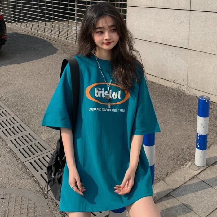 スプリングサマープリントルーズTシャツ トップス ストリート 春物 夏物 ケッペル78741025905