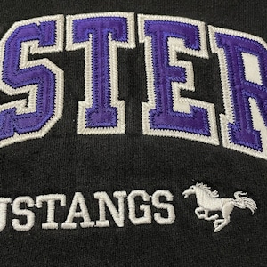 【WESTERN】カレッジ スウェット パーカー フーディ Western Mustangs ウエスタン大学 アーチロゴ 刺繍ロゴ XL US古着