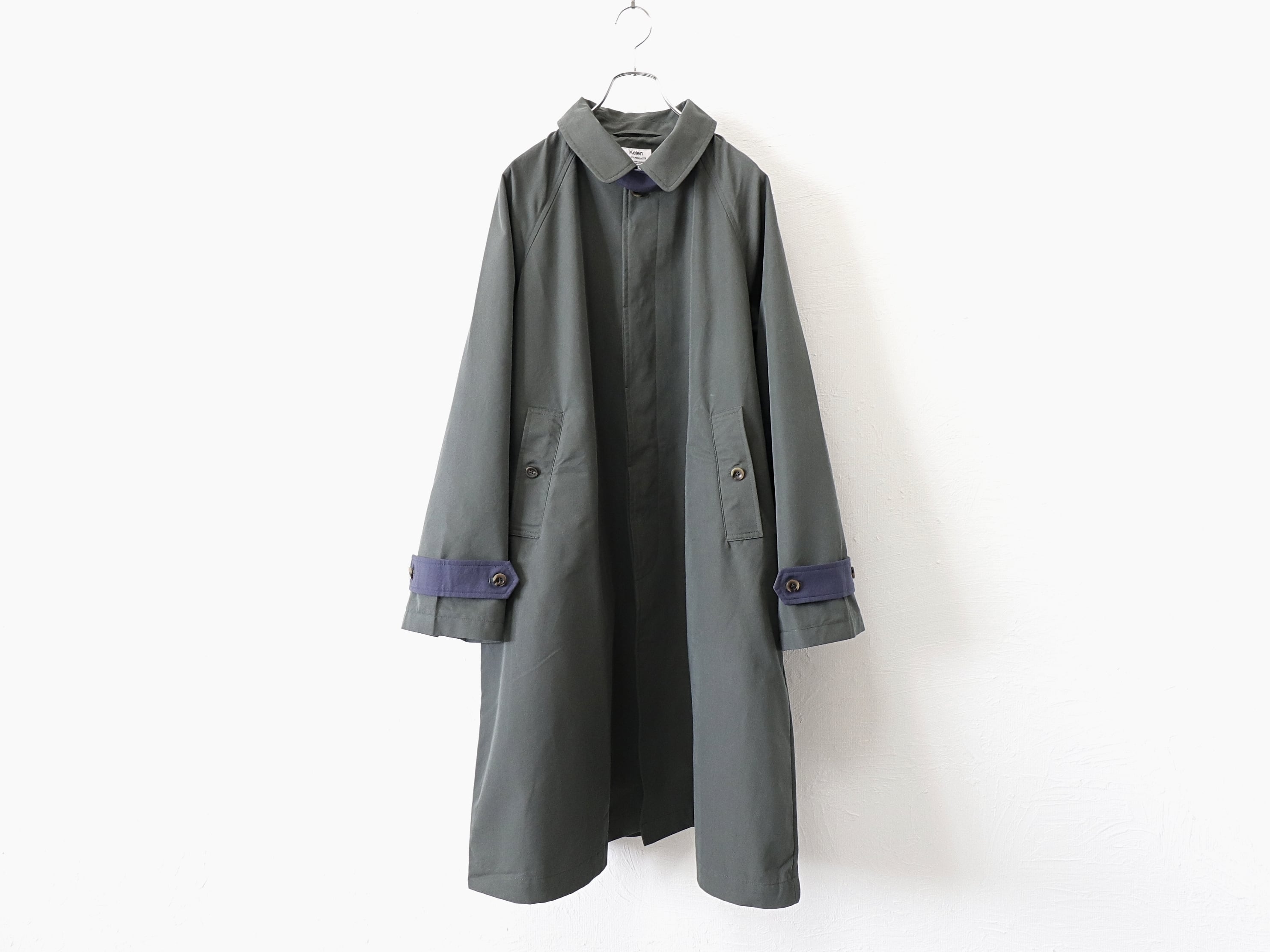 KELEN / BAL COLLAR COAT“GRAVES 2TONE” - DARKGREEN ケレン / バル