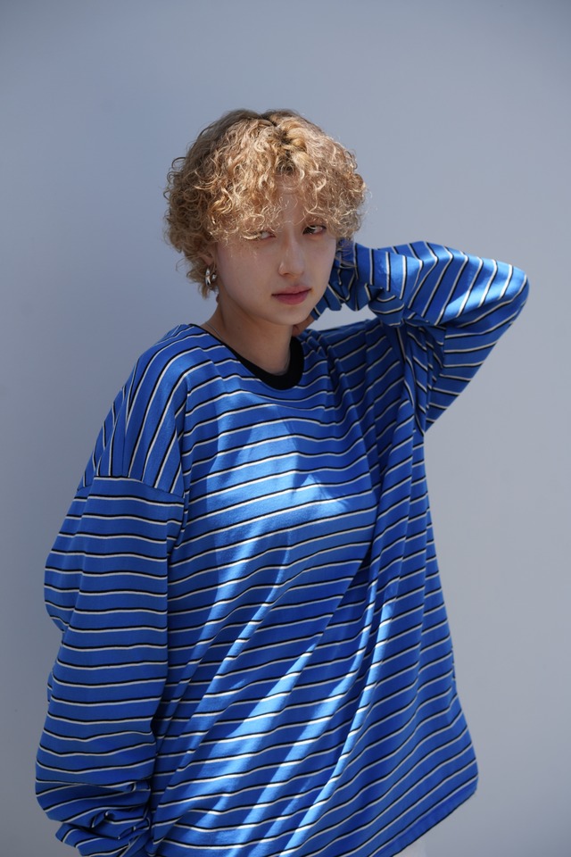 border long Tshirt ボーダーロングTシャツ　Blue