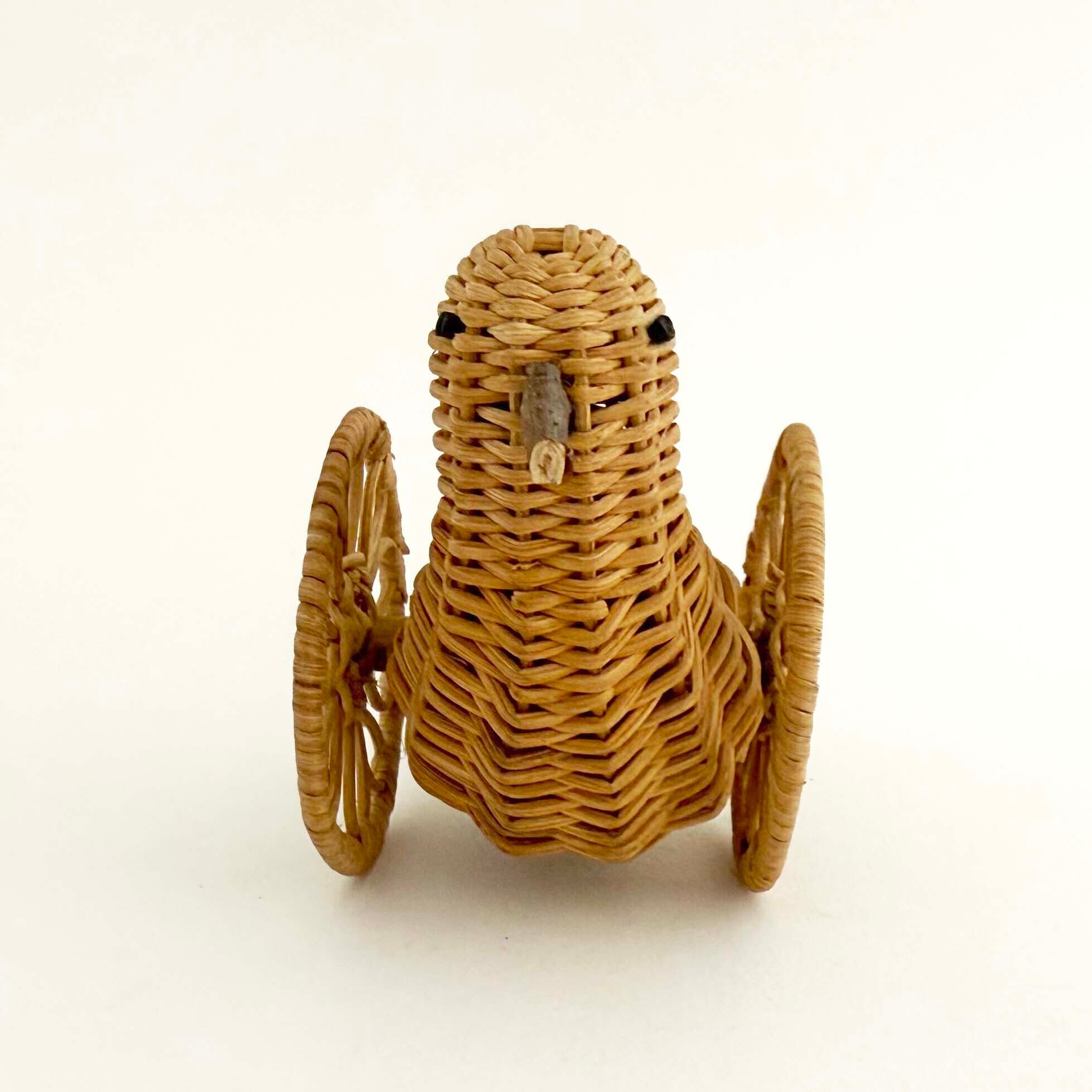 あけび細工ヴィンテージ鳩車（小）