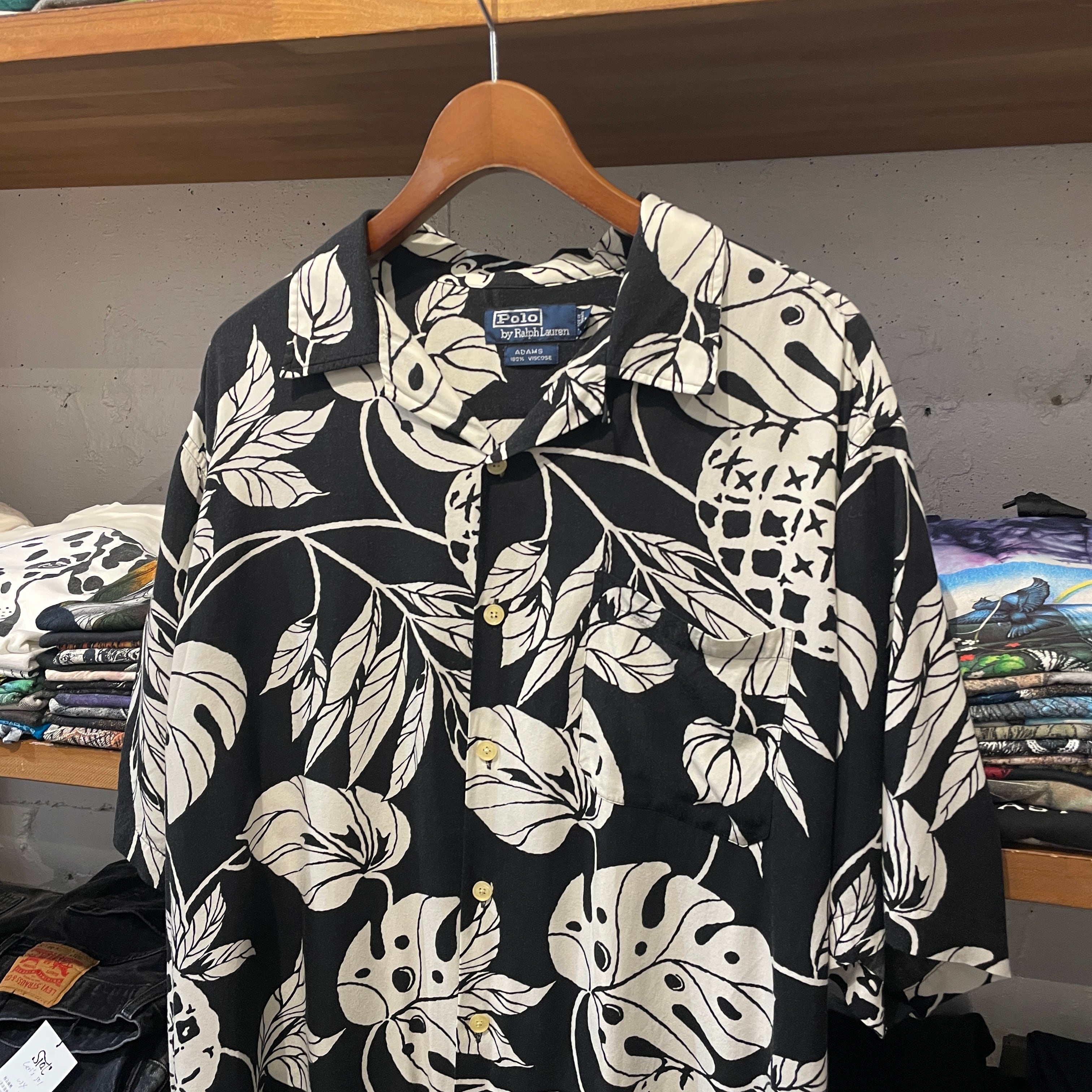 h*i様 美品 Polo Ralph Lauren ADAMS 開襟 アロハシャ L
