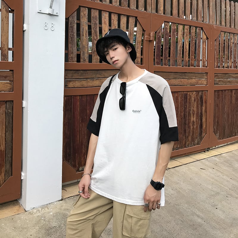 全2色 Tシャツ カットソー ロゴ カジュアル ラグラン おしゃれ