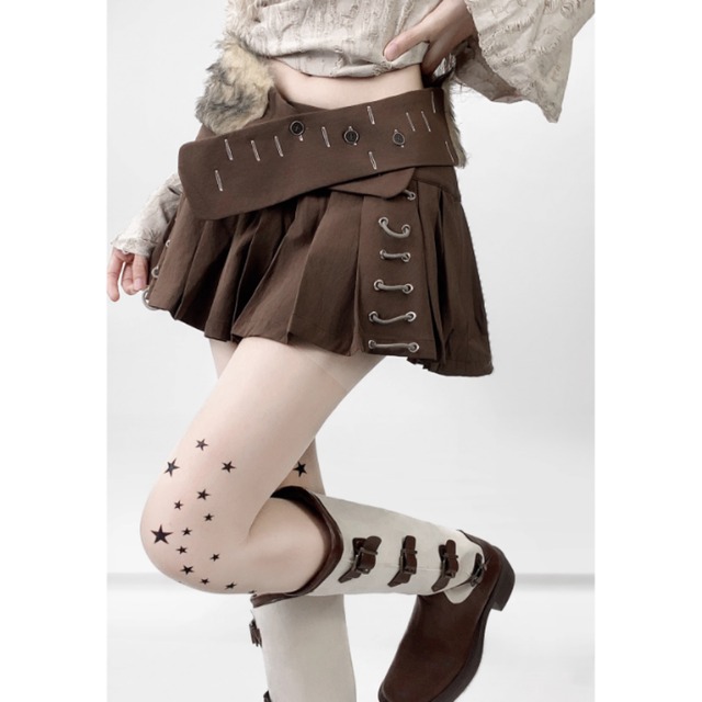 Pleated mini skirt E7071