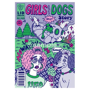 RISOGRAPH PRINT POSTER / A４size / GIRLS&DOGS