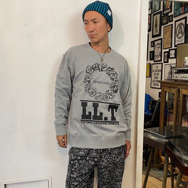 LL.T × Anthology hair Collaboration ROSE OF CIRCLE Sweatshirt  GRAY
