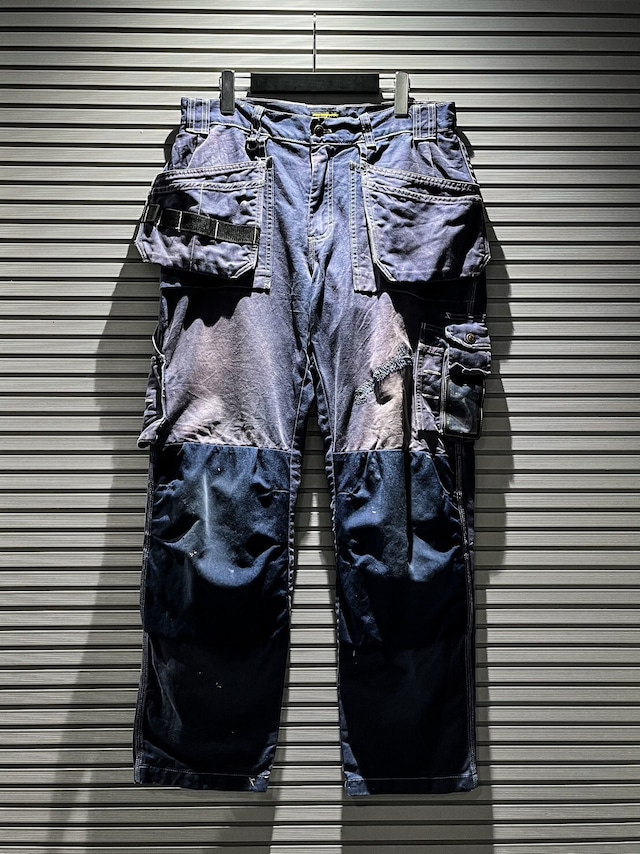 【X VINTAGE】Faded x Paint Design Vintage Work Pants