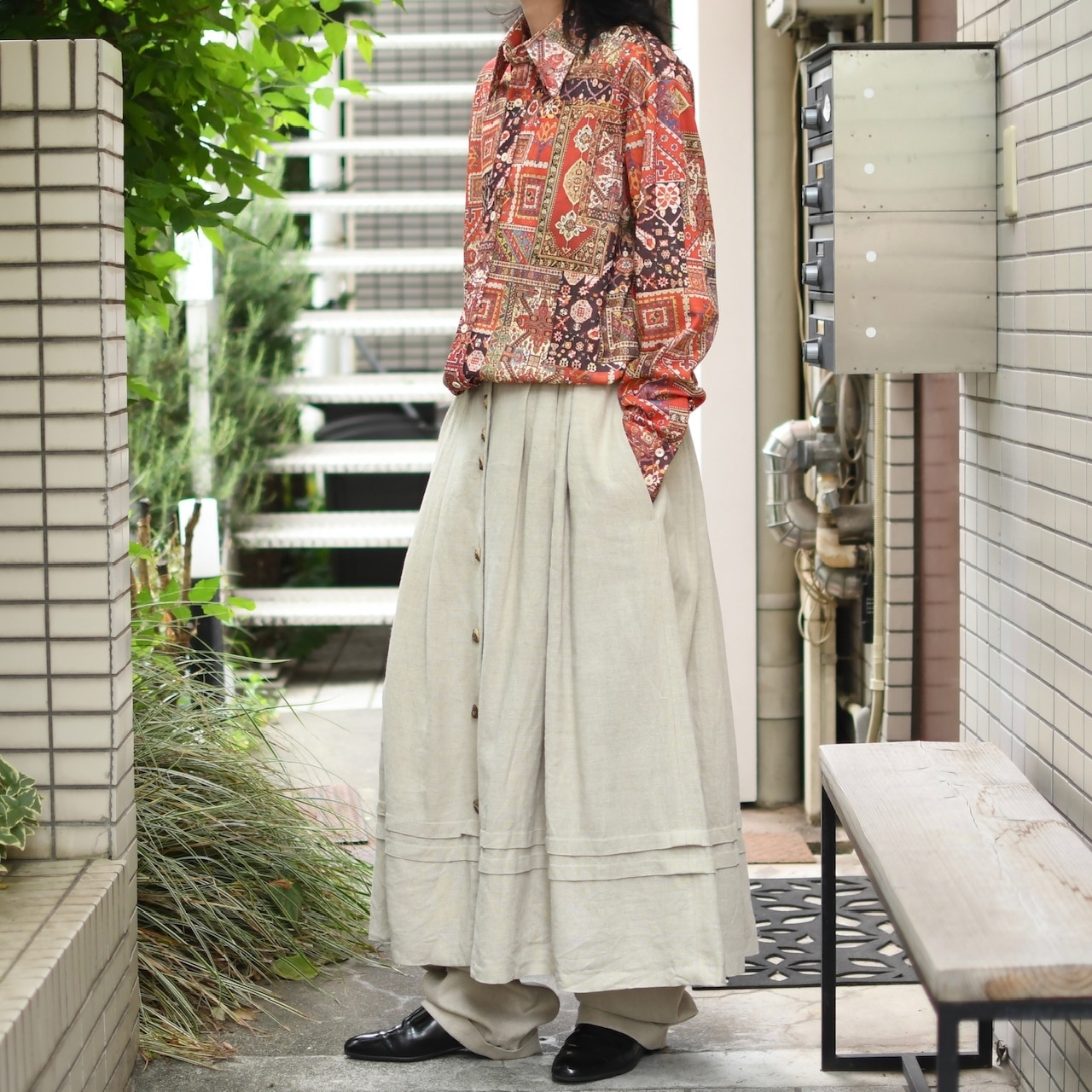 tyrolean linen skirt ivory
