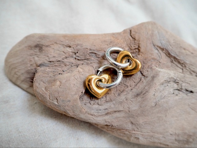 316L "Beach Dream" Mix color series-Heart hoop[MIX]　ミックスカラーシリーズ（ハートフープ）