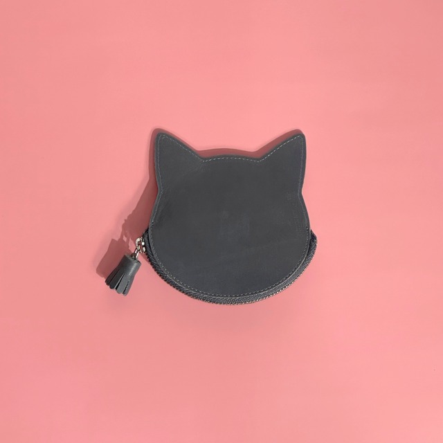 ねこコインケース GRAY | 猫グッズ通販専門店ココミャウ｜猫モチーフ  