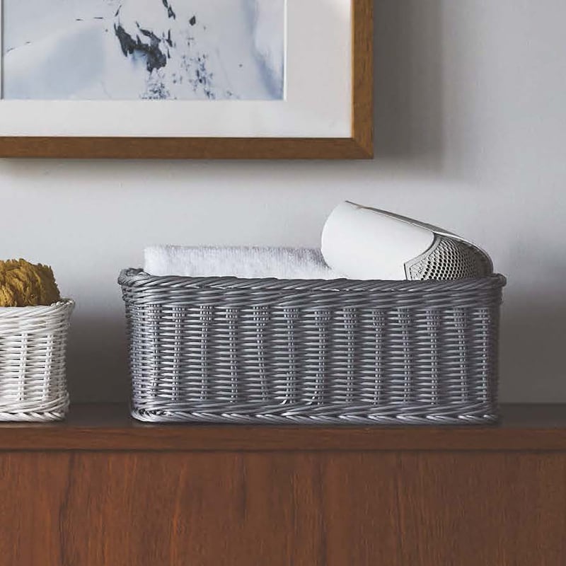 洗える超抗菌素材のスクエアアメニティーバスケット L 【キレーネ プリュス】