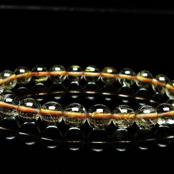 ルチルクォーツ ブレスレット 7mm タイチンルチルクォーツ タイチンルチル 一点物 メール便可 [M便 1/10] 111-48941