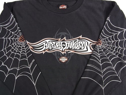 00's HARLEY DAVIDSON スパイダーウェブ 蜘蛛の巣 ヴィンテージ 00's HARLEY DAVIDSON スパイダーウェブ 蜘蛛の巣 ヴィンテージ