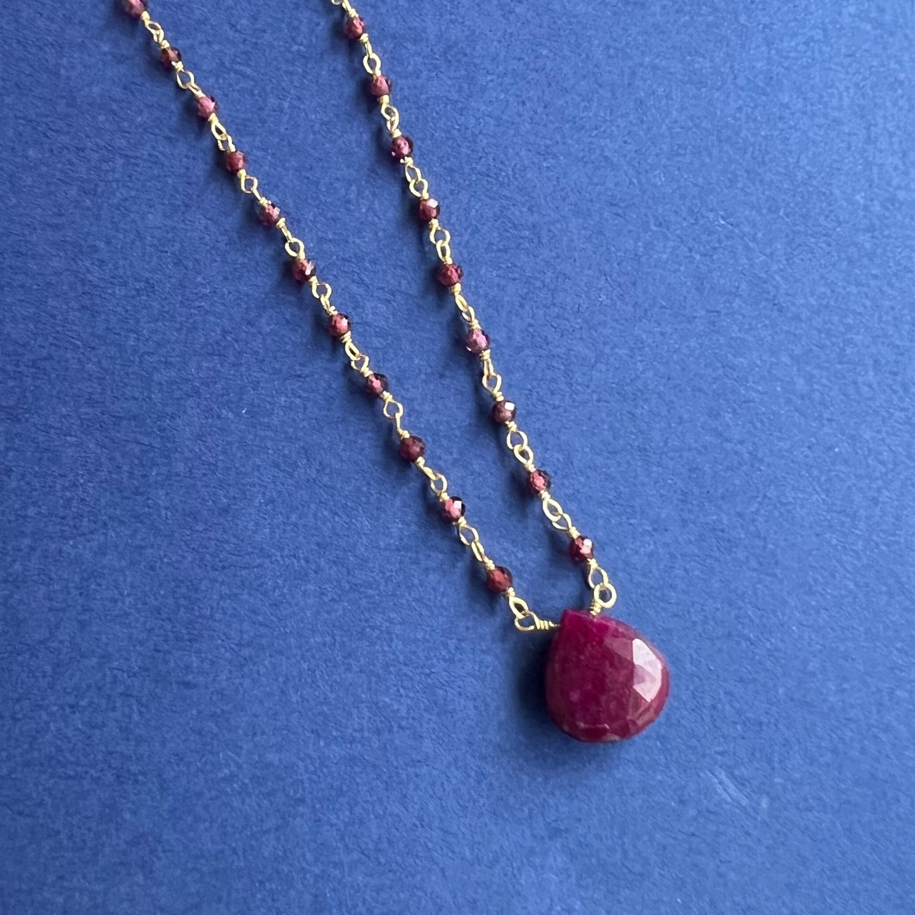 Gold Coating ルビートップ ガーネットネックレス | 【公式通販】鎌倉