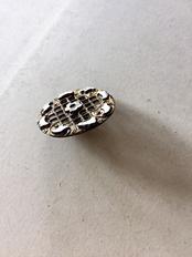 19世紀 フランス 2.6c 黒銀の雲と金の空とカットスチールボタン アンティーク