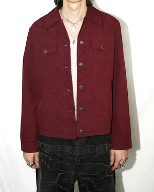 Vintage crocodile pattern short tracker jacket