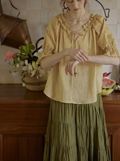 Ambre Embroidery Frill Blouse F0712