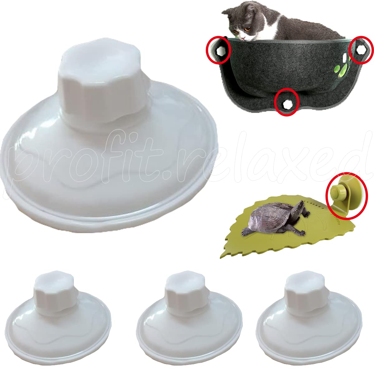 【新着特価】猫用 窓 吸盤 ハンモック 交換部品 3個セット ホワイト