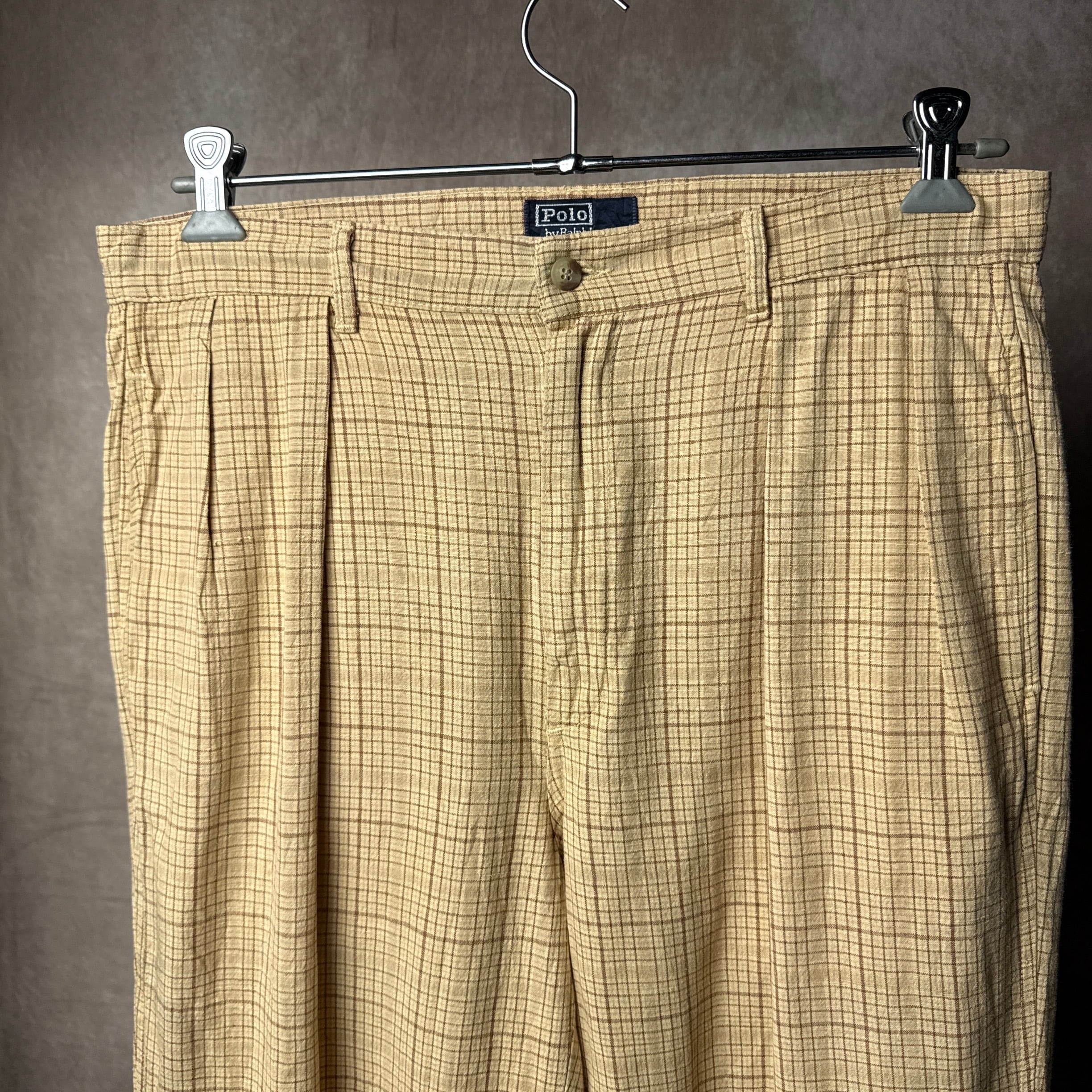 80's~90's Polo by Ralph Lauren Cotton×Linen Slacks InTuck Made in