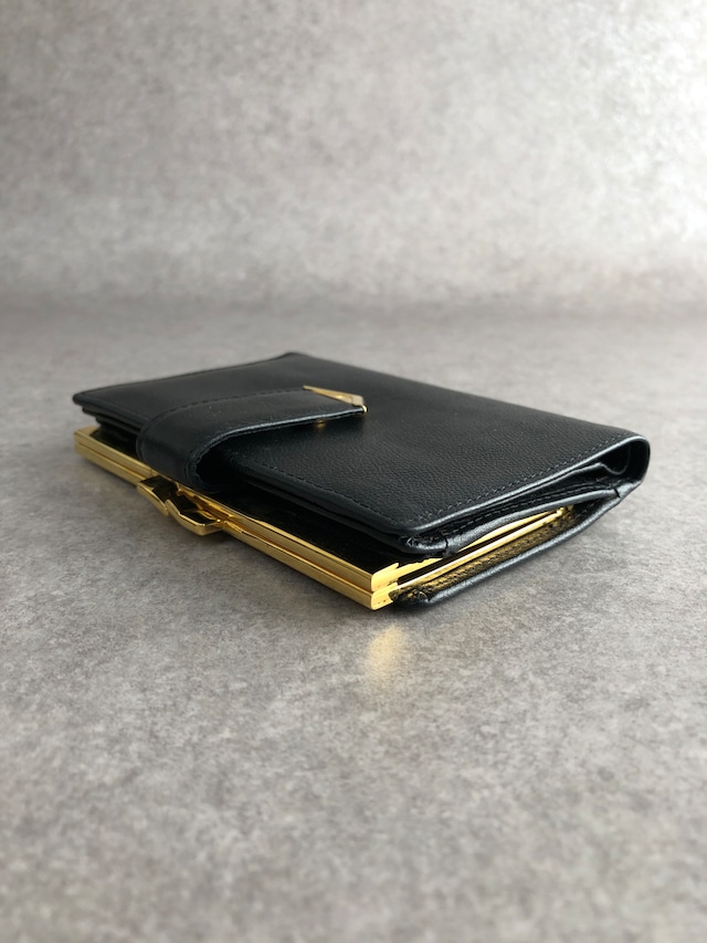Yves Saint Laurent イヴ・サンローラン 財布 ブラック YSL レザー 二つ折り vintage ヴィンテージ オールド 8mt2m4