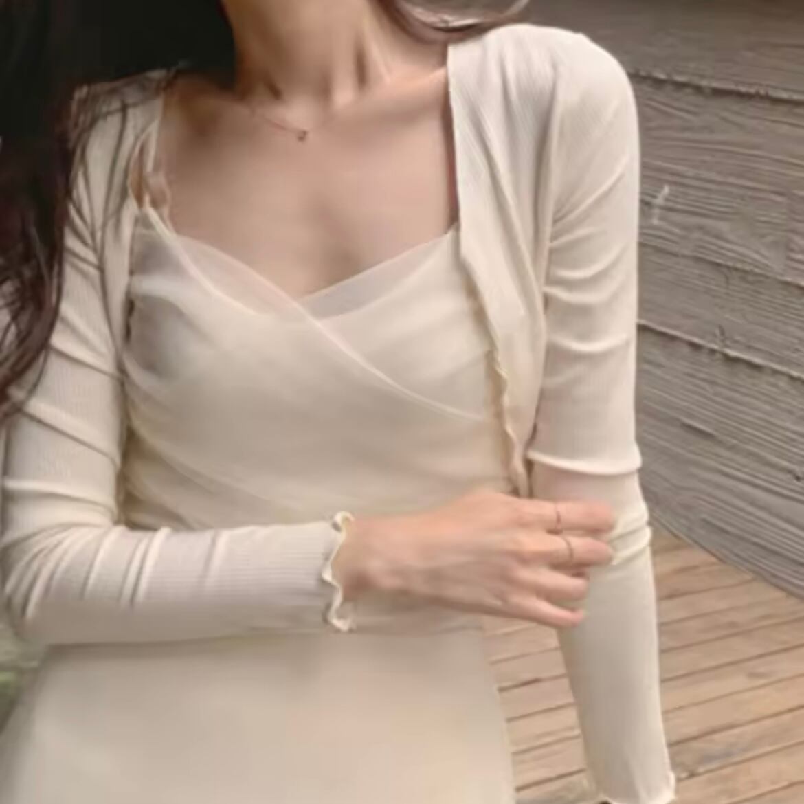 シフォンキャミソール&カーディガンセット