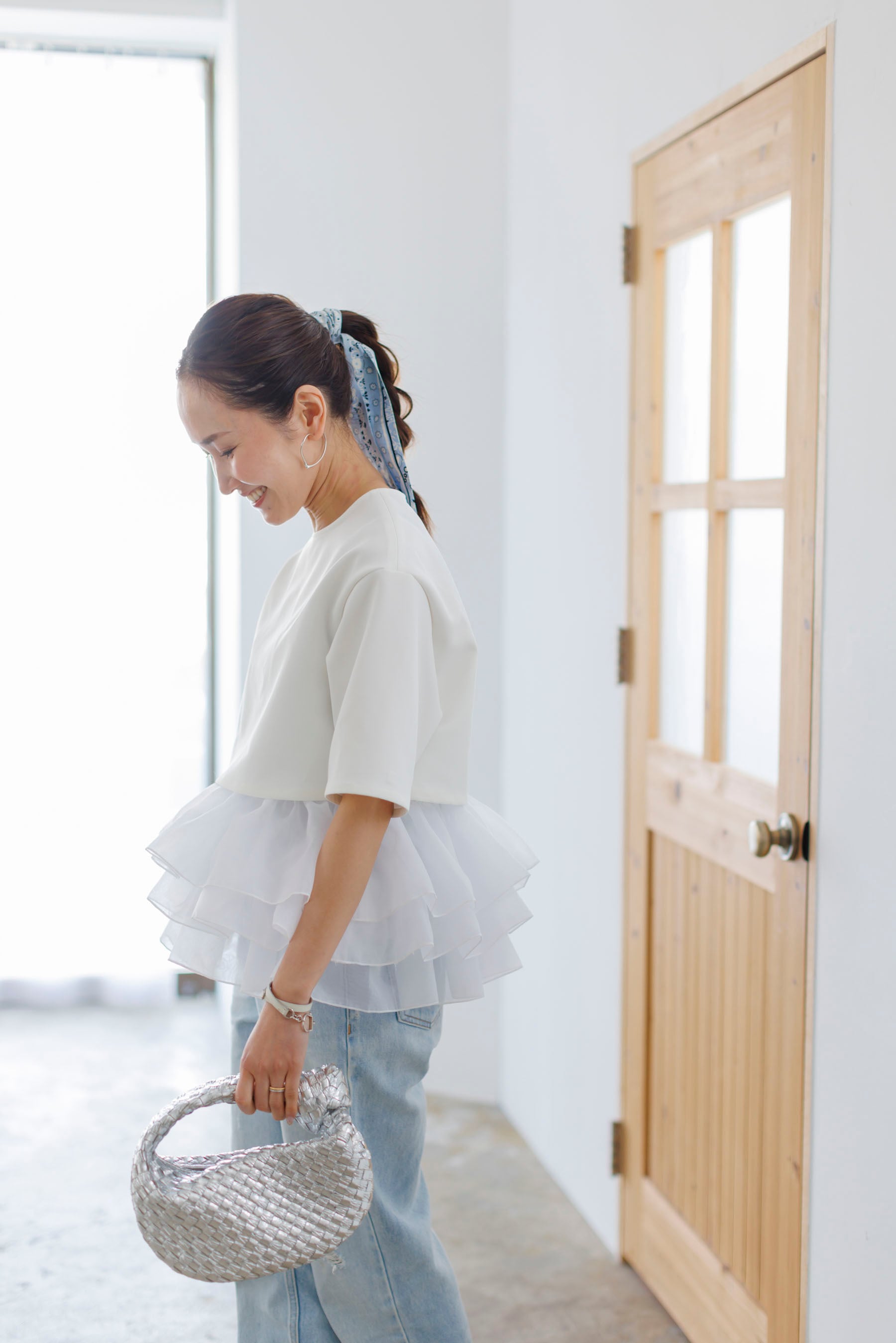 再販】4/16(Tue)21:00- Hem tulle docking pullover 5月下旬お届け 