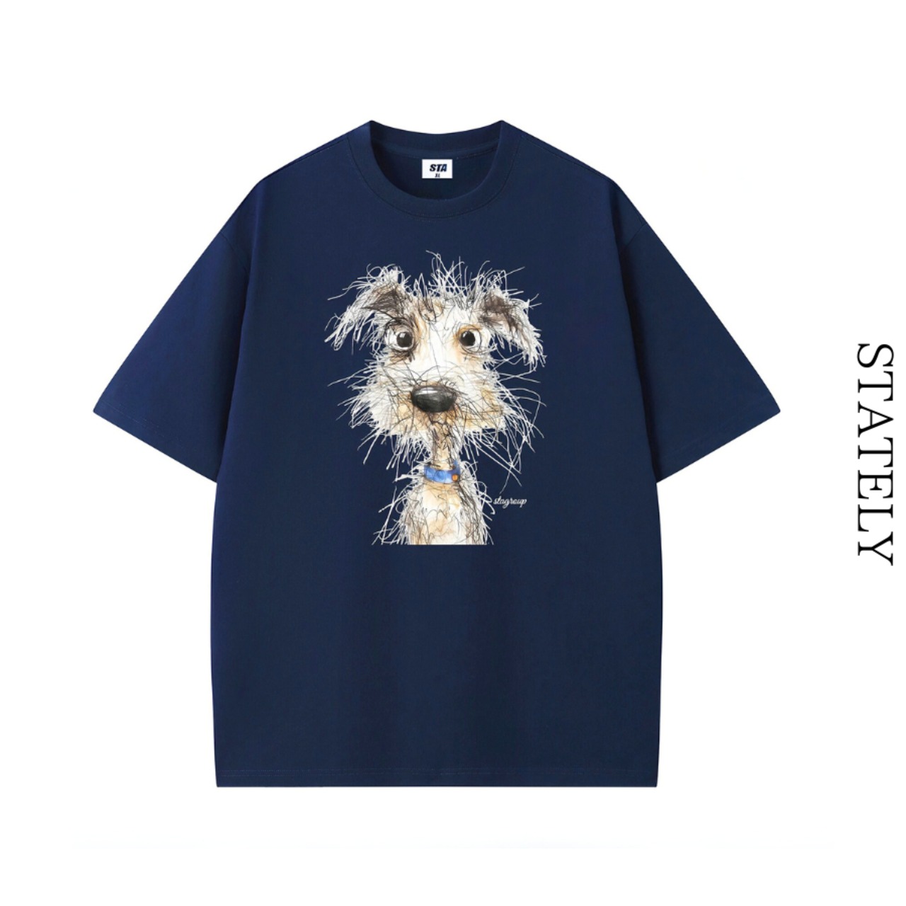 Sketch Dog グラフィックTee/24color_T289・画像2