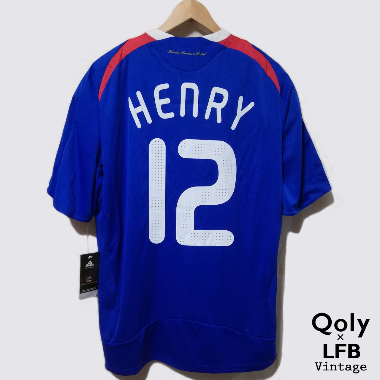 訳あり]フランス代表 2008 adidas ホーム半袖 ユニフォーム #12 HENRY