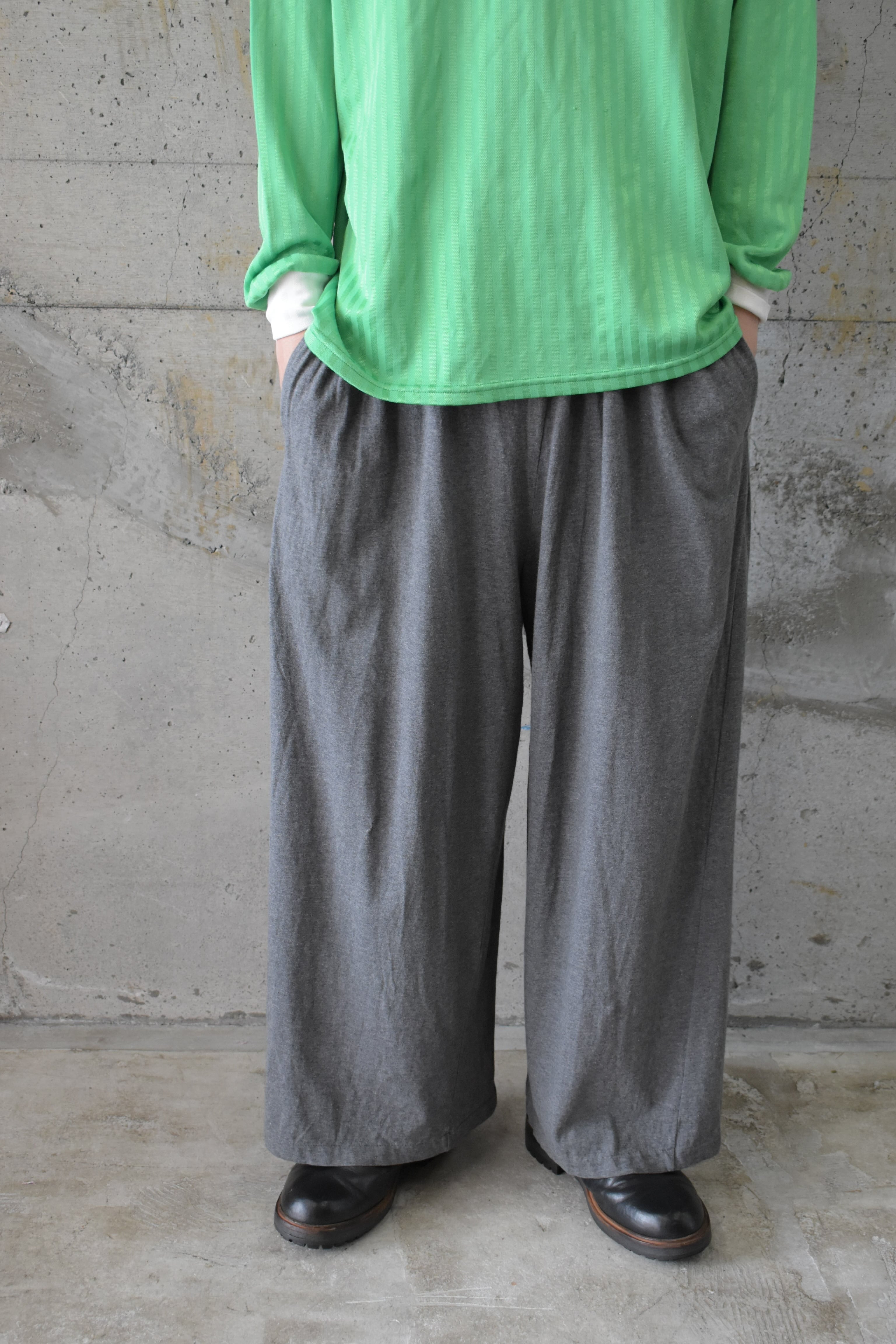 Gray cut-and-sew pants