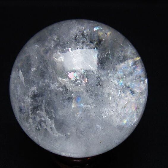 水晶 丸玉 虹入り 58mm スフィア 置物 水晶玉 一点物 151-8944