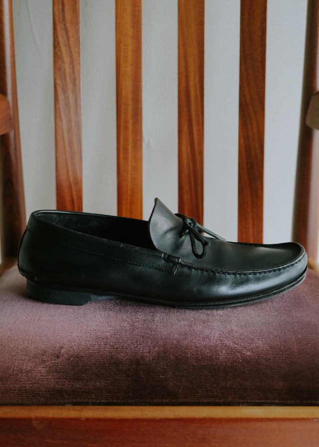 00's- JIL SANDER lace up leather moc toe loafers