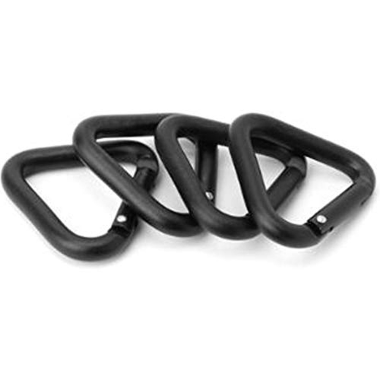 [グッホ]GOOHO トライアングルカラビナ 4個セット アルミ合金 キーホルダー/キャンプアクセサリー/アウトドアパーツ (ブラック)