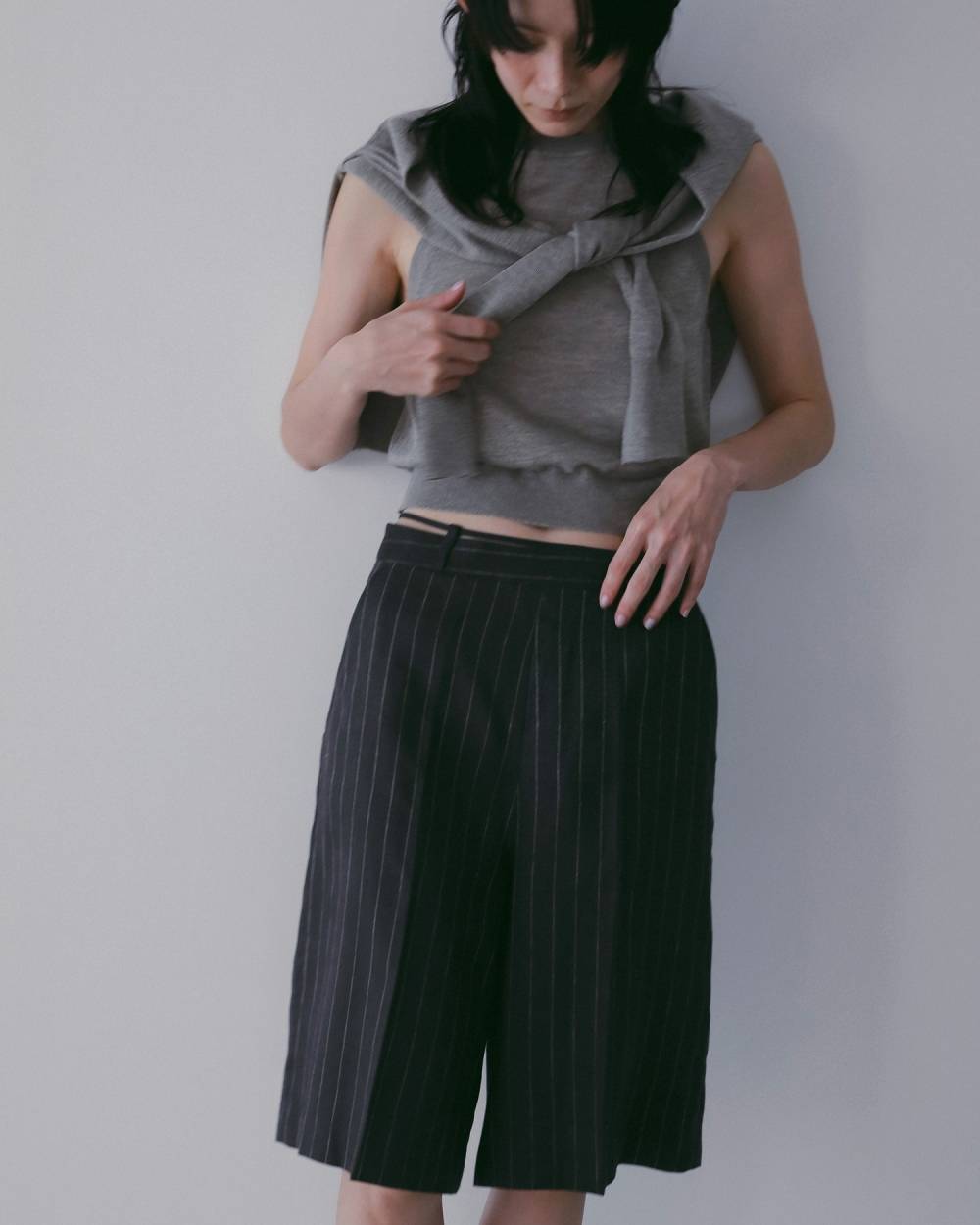 anuke アンヌーク Linen Half Pants 62610705(NVY) | ANERCA & L.I.V