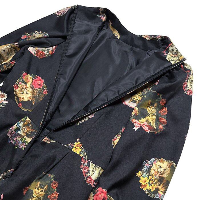 猫ドットワンピース / ＆ellecy【返品・交換・申込撤回不可  