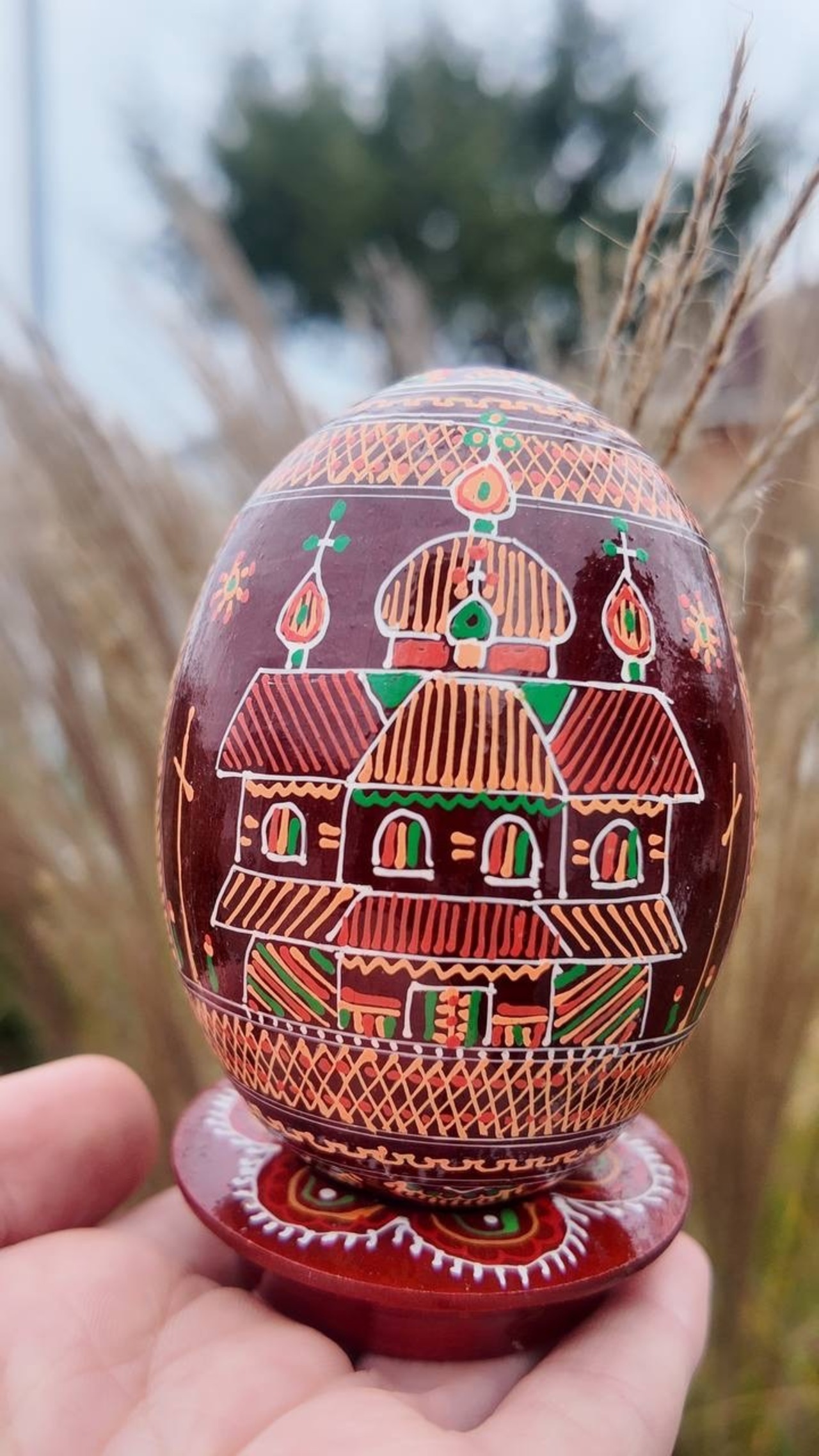 プィサンカ＋スタンド 9cm（イースターエッグ）コロミヤ博物館モデル - 1