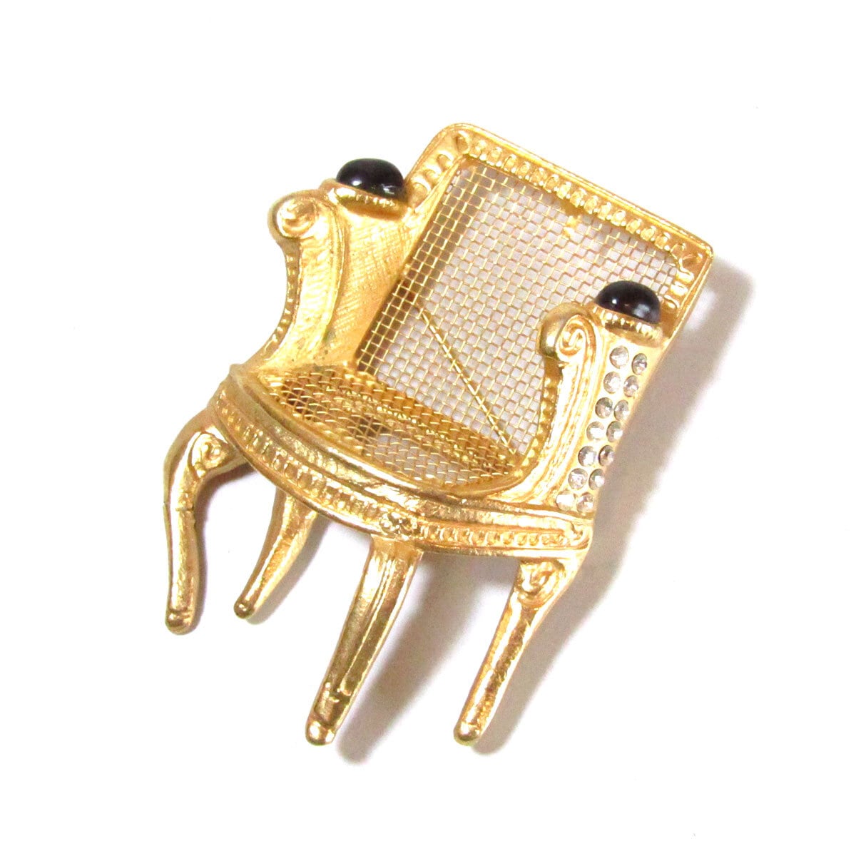 Karl Lagerfeld Vintage gold tone chair brooch | PANIC ART MARKET