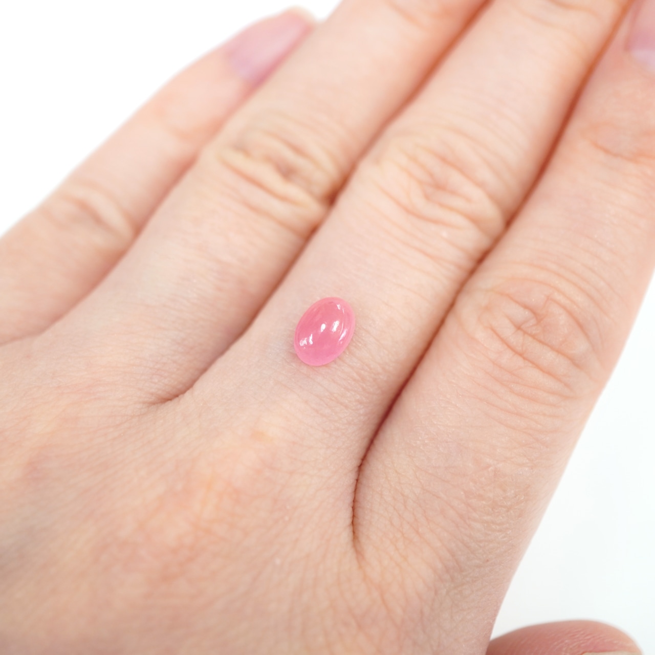 ◇紫外線発光◇【0.98ct】ジェイド(ピンク) オーバルカボ 約 ◇紫外線発光◇【0.98ct】ジェイド(ピンク) オーバルカボ 約